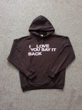 Lonely Ghost I Love You Say It Back Brown Hoodie Medium